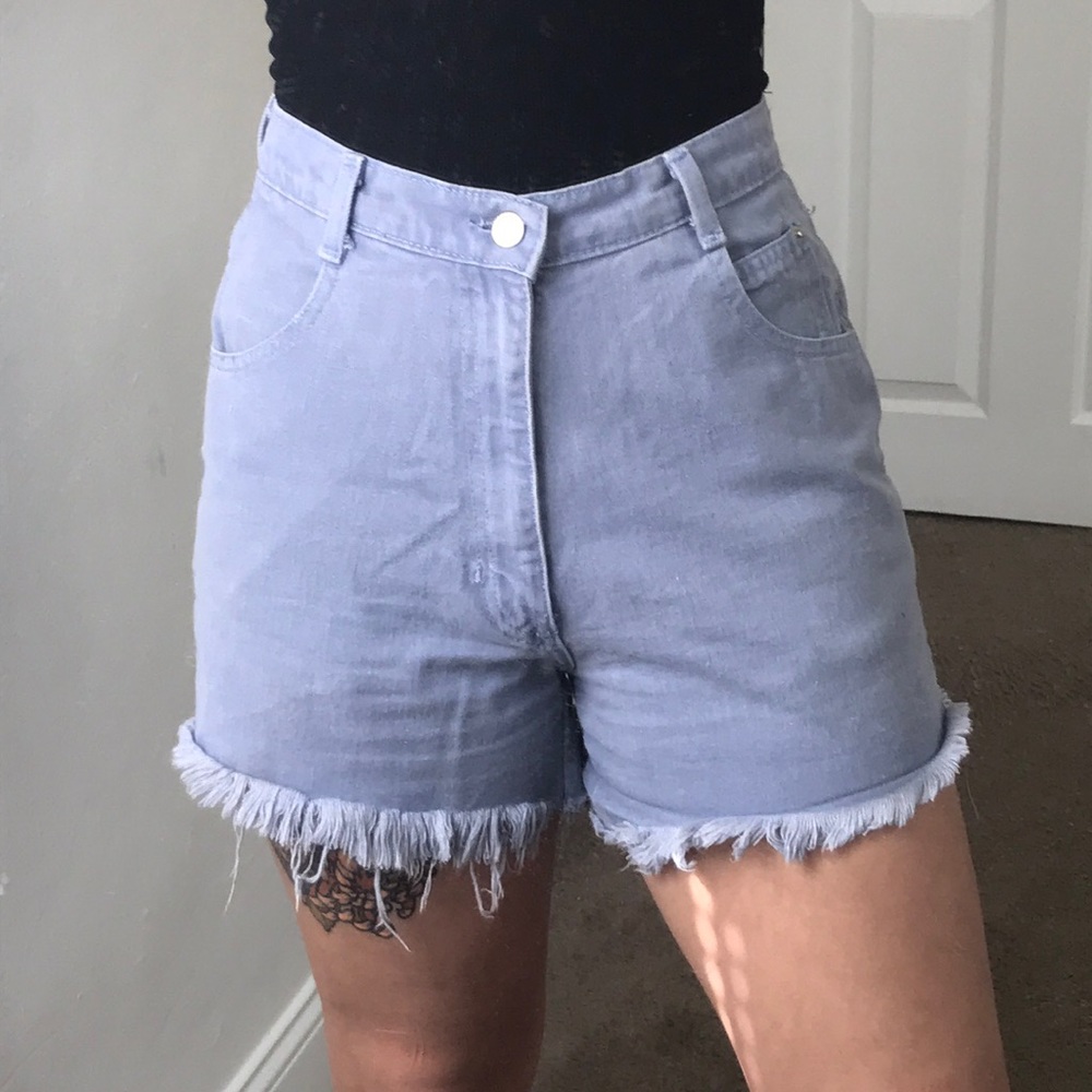 Vintage Baby blue high waisted shorts